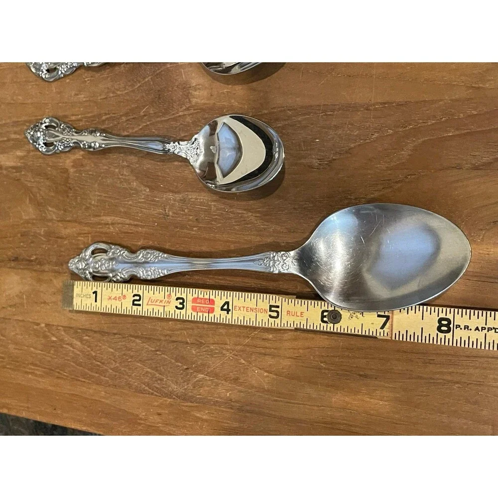 Oneida Michelangelo Stainless 3 Teaspoons and serving spoon